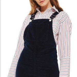 Topshop Petite Velvet Pinafore Dress Size US6